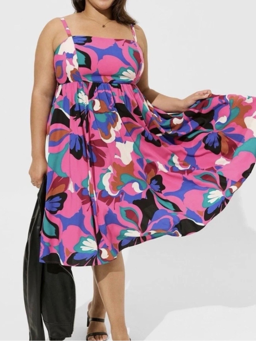 torrid Pink Floral-Print Midi Sundress